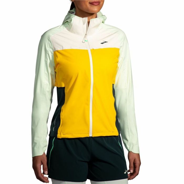 Chaqueta Deportiva para Mujer Brooks High Point Waterproof Blanco 3