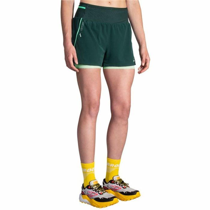 Pantalones Cortos Deportivos para Mujer Brooks High Point 3" 2-in-1 2.0 Verde 5