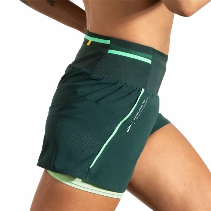 Pantalones Cortos Deportivos para Mujer Brooks High Point 3" 2-in-1 2.0 Verde 4