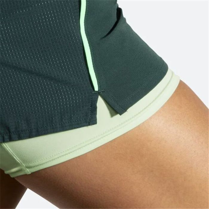 Pantalones Cortos Deportivos para Mujer Brooks High Point 3" 2-in-1 2.0 Verde 2