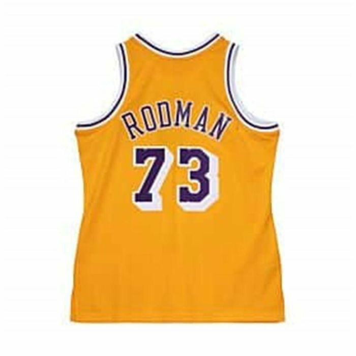 Camiseta de baloncesto Mitchell & Ness Los Angeles Lakers 1998-99 Nº73 Dennis Rodman Amarillo 3