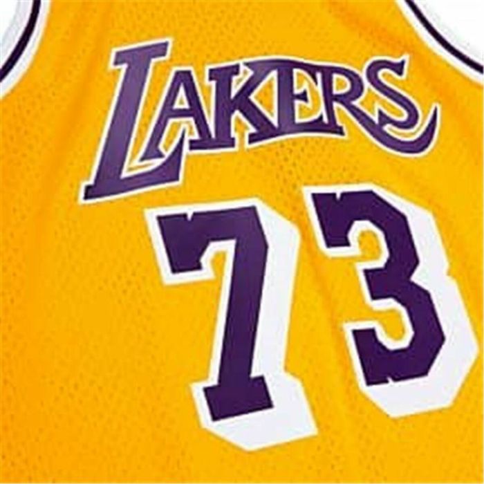 Camiseta de baloncesto Mitchell & Ness Los Angeles Lakers 1998-99 Nº73 Dennis Rodman Amarillo 2