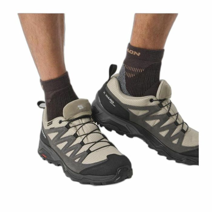 Zapatillas Deportivas Salomon X Ward GORE-TEX Cuero Montaña Beige Gris oscuro Hombre 2