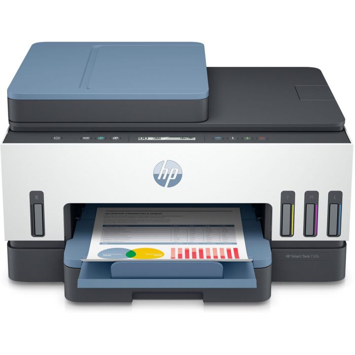 Impresora Multifunción HP Impresora multifunción HP Smart Tank 7306, Impresión, escaneado, copia, AAD y Wi-Fi, AAD de 35 hojas;