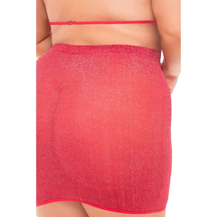 Conjunto de Lencería Pink Lipstick Rojo (XL) 2