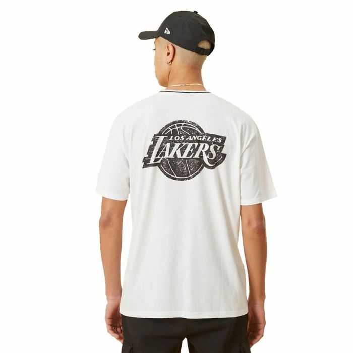 Camiseta de Manga Corta Hombre New Era Lakers Blanco 3