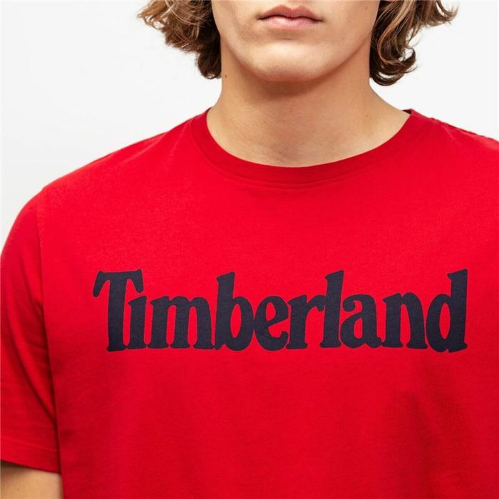 Camiseta de Manga Corta Hombre Timberland Kennebec Linear Rojo 2