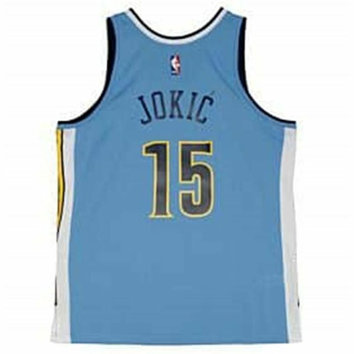 Camiseta de baloncesto Mitchell & Ness Denver Nuggets 2016-17 Nikola Jokic Nº15 Aguamarina 3