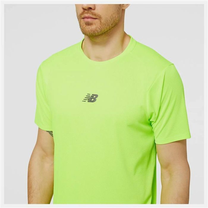 Camiseta Deportiva de Manga Corta New Balance Verde limón 1