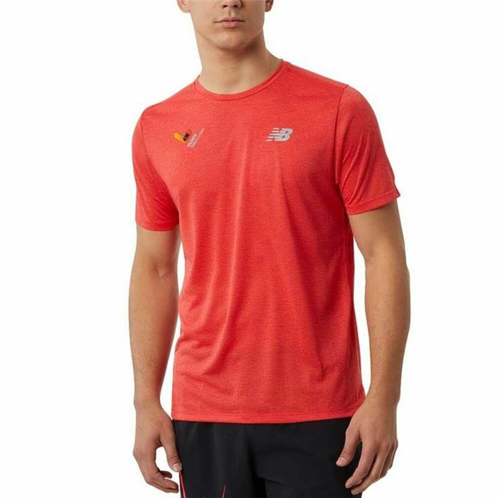 Camiseta Deportiva de Manga Corta New Balance Impact Run Naranja