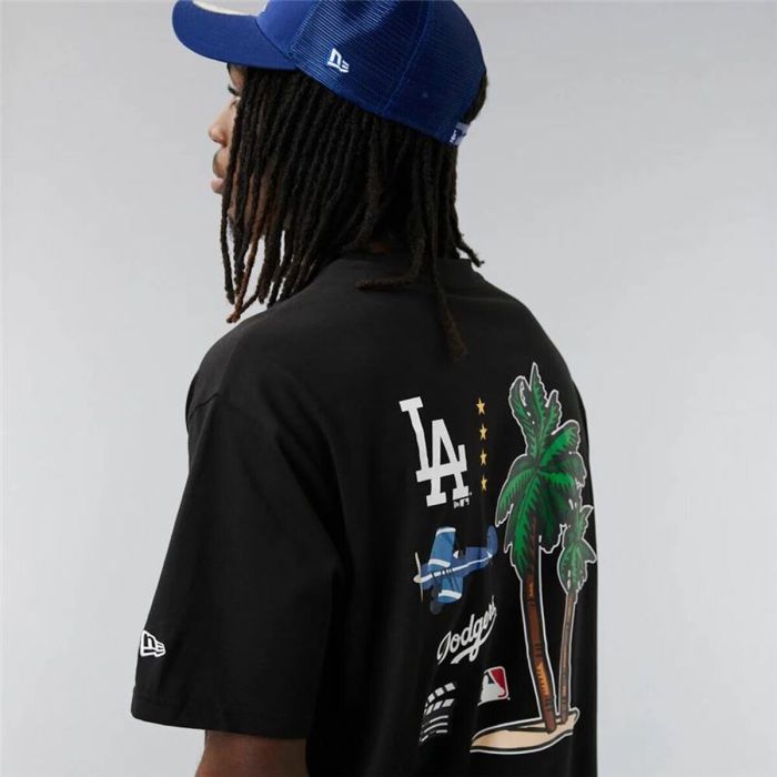 Camiseta de Manga Corta Hombre New Era Los Angeles Dodgers MLB City Graphic Oversized Negro 3