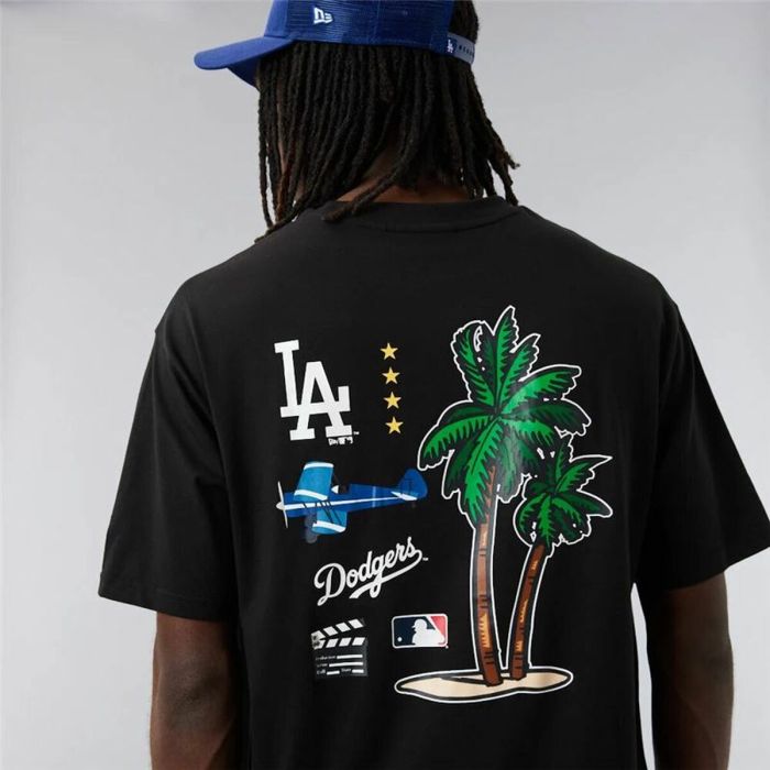 Camiseta de Manga Corta Hombre New Era Los Angeles Dodgers MLB City Graphic Oversized Negro 2