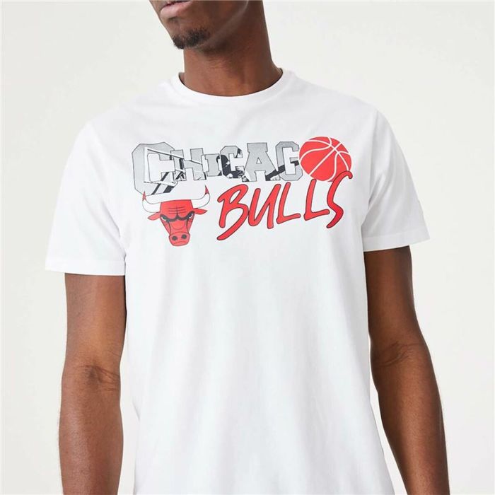 Camiseta de Manga Corta Hombre New Era NBA Infill Graphic Chicago Bulls Blanco 3