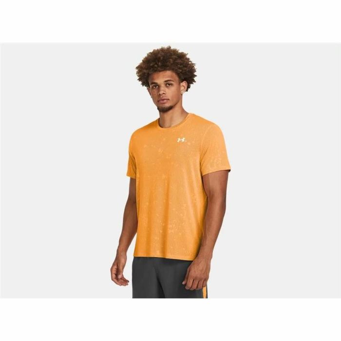 Camiseta de Manga Corta Hombre Under Armour Launch Naranja Oscuro 2