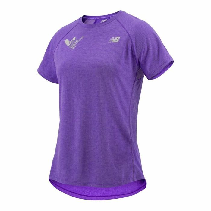 Camiseta de Manga Corta Mujer New Balance Valencia Marathon Morado M