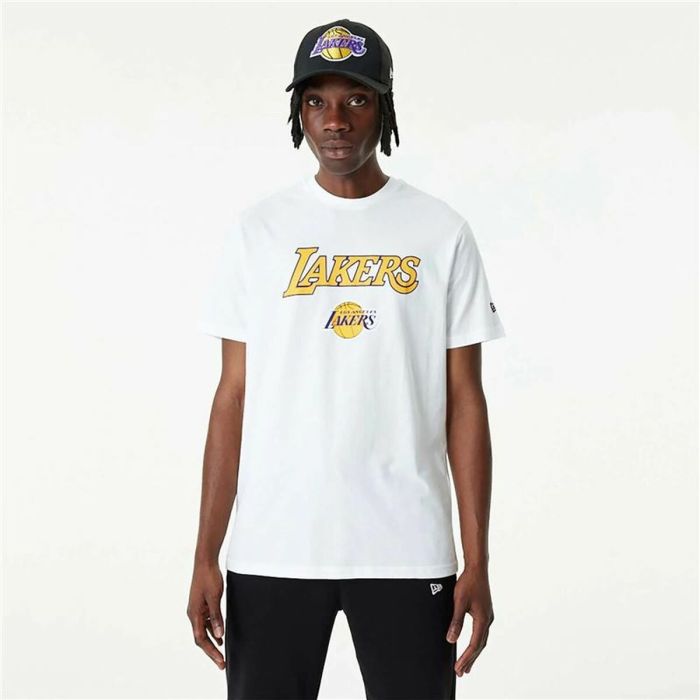 Camiseta de baloncesto New Era NBA LA Lakers Blanco 3