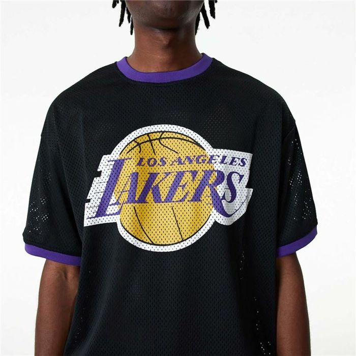 Camiseta de baloncesto New Era Mesh LA Lakers Negro 3