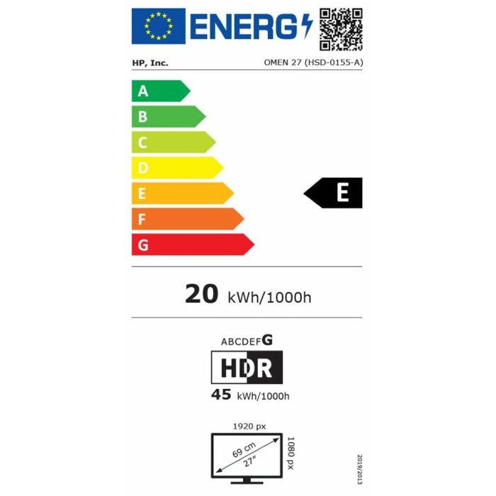 Monitor HP 780F9E9 Full HD 27" 165 Hz 1