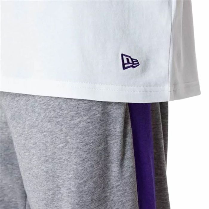 Camiseta de Manga Corta Hombre New Era NBA Colour Block LA Lakers Blanco 1