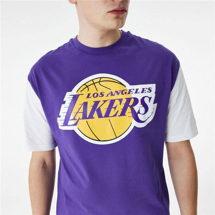 Camiseta de Manga Corta Hombre New Era NBA Colour Insert LA Lakers Morado 6