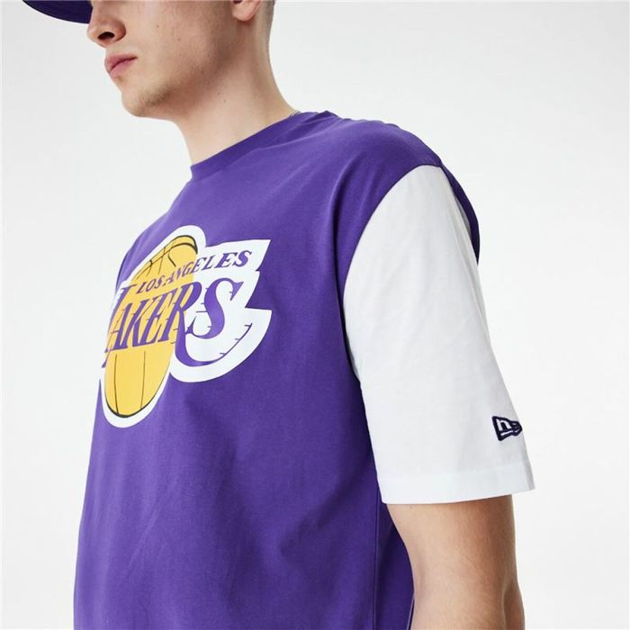 Camiseta de Manga Corta Hombre New Era NBA Colour Insert LA Lakers Morado 5