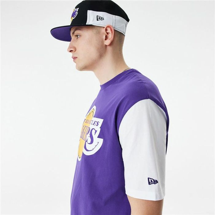 Camiseta de Manga Corta Hombre New Era NBA Colour Insert LA Lakers Morado 4