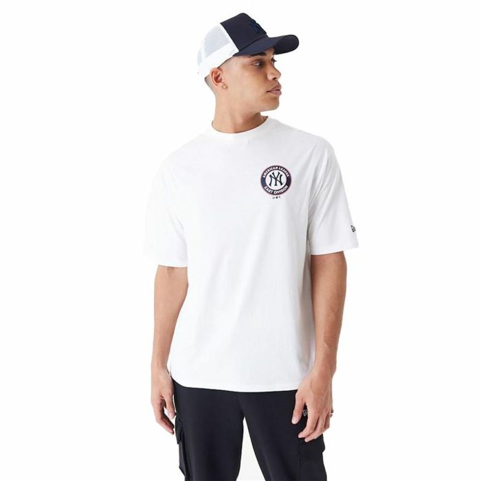 Camiseta de Manga Corta Hombre New Era MLB PLAYER GRPHC OS TEE NEYYAN 60435538 Blanco (L)