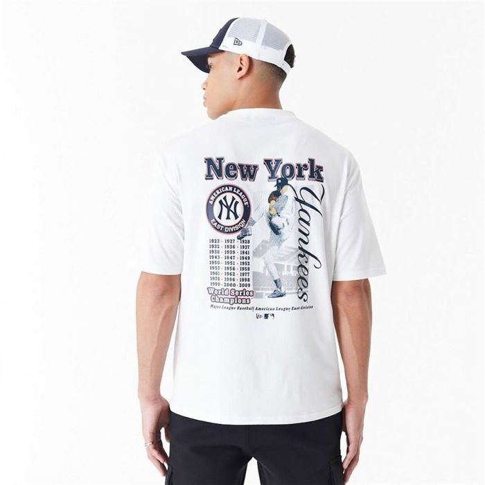 Camiseta de Manga Corta Hombre New Era MLB PLAYER GRPHC OS TEE NEYYAN 60435538 Blanco (L) 5