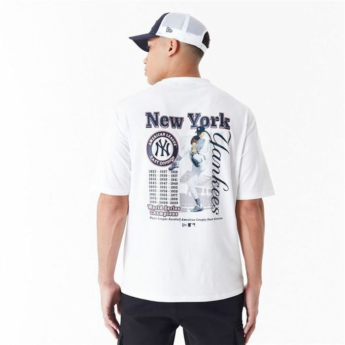 Camiseta de Manga Corta Hombre New Era MLB PLAYER GRPHC OS TEE NEYYAN 60435538 Blanco (S) 5