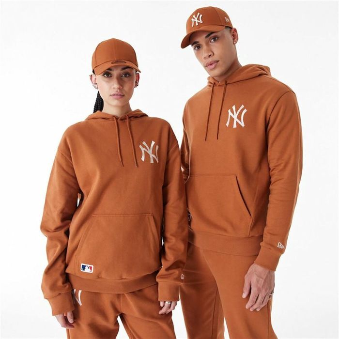 Sudadera con Capucha Mujer New Era League Essential New York Marrón 1