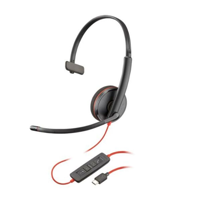 Hp-Poly Auriculares Blackwire C3210 Diadema Monoaural Micrófono Control De Volumen Cable Usb A-C