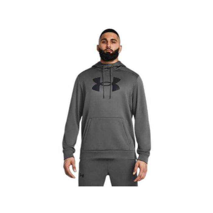 Sudadera con Capucha Hombre Under Armour Big Logo Gris 3