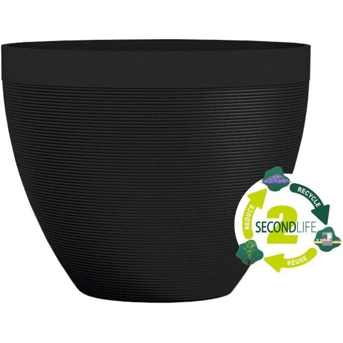 Maceta - GARDEN ID - Green Care Impact Black-Anth - 30 x 26 cm - Garantía de 10 años - 100% reciclado - Resistente a UV/gel 1