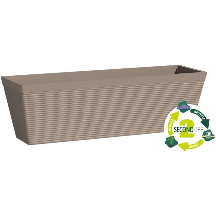 Jardinera - GARDEN ID - Green Care Impact Taupe - 50 x 16 x 16 cm - Garantía de 10 años - 100% reciclado - Resistente a los rayos UV/gel 1