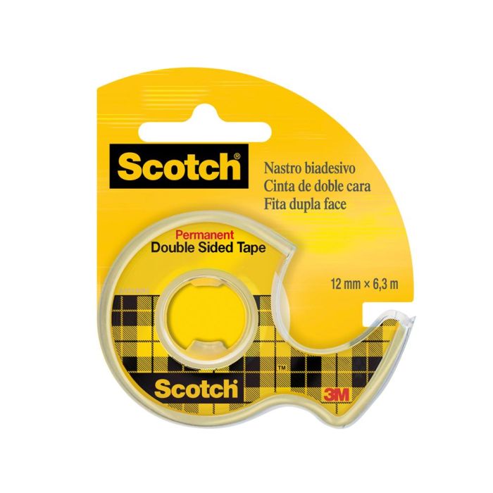 Cinta Adhesiva Scotch 136-D Dos Caras 6,3 Mt X 12 mm En Portarrollo 8 unidades 1