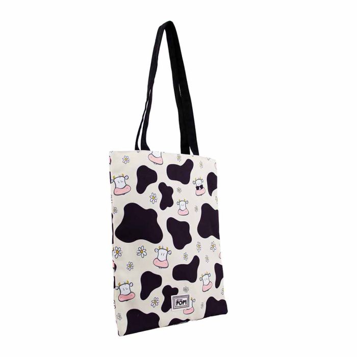 Bolsa de la Compra Shopping Bag Cow Oh My Pop! Beige 2