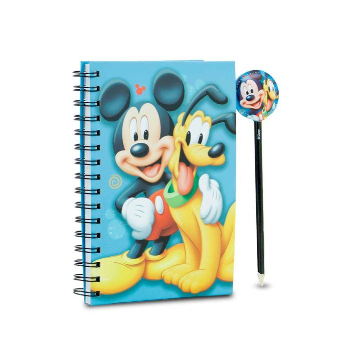 Caja Regalo con Cuaderno y Lápiz Fashion Pluto Disney Mickey Mouse Azul 4