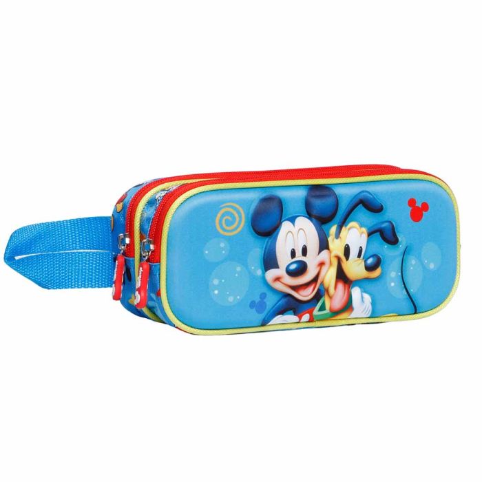Estuche Portatodo 3D Doble Pluto Disney Mickey Mouse Azul 1
