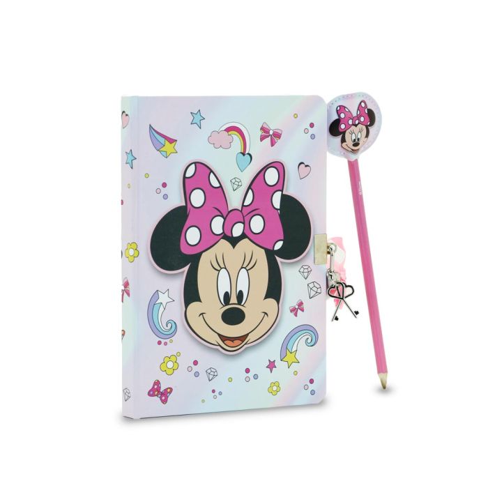 Caja Regalo con Diario Llave y Lápiz Fashion Laugh Disney Minnie Mouse Rosa 1