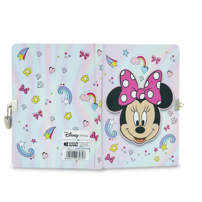 Caja Regalo con Diario Llave y Lápiz Fashion Laugh Disney Minnie Mouse Rosa 3