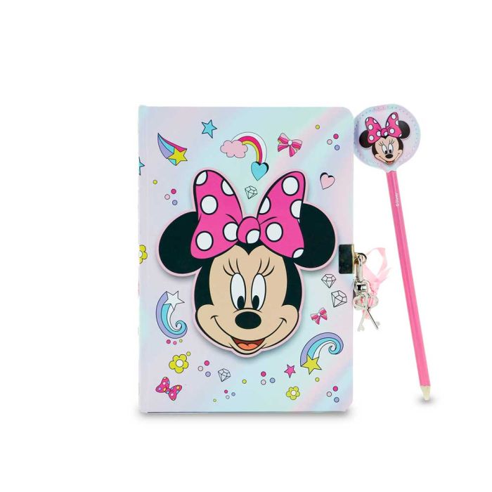 Caja Regalo con Diario Llave y Lápiz Fashion Laugh Disney Minnie Mouse Rosa 4