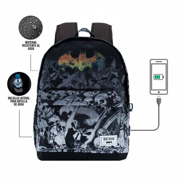 Mochila HS 1.3 Skulls DC Comics Batman Negro 1