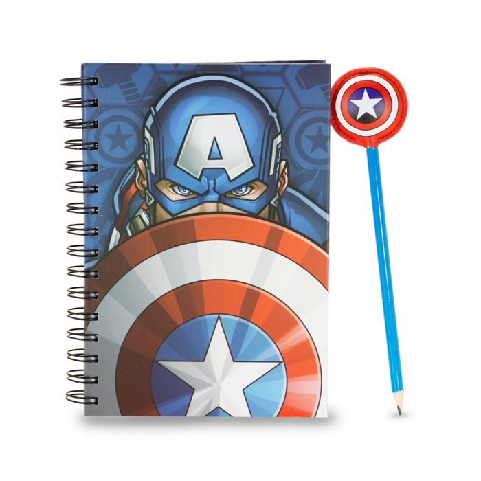 Caja Regalo con Cuaderno y Lápiz Fashion Patriot Marvel Capitán América Multicolor 1