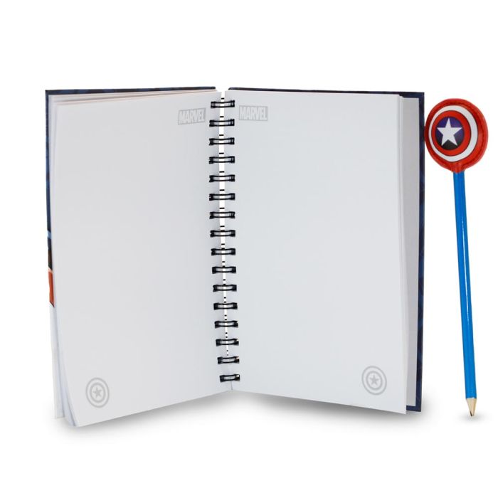 Caja Regalo con Cuaderno y Lápiz Fashion Patriot Marvel Capitán América Multicolor 2