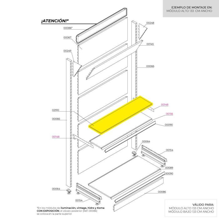 Placa madera para estanteria 1330x355x10mm haya basics 2