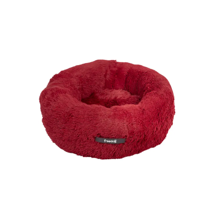 Freedog Cama Donut Rojo Con Asa 65x65 cm
