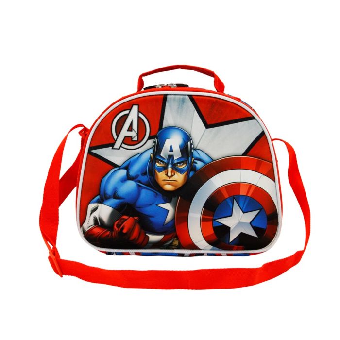 Bolsa Portamerienda 3D Gravity Marvel Capitán América Rojo 1