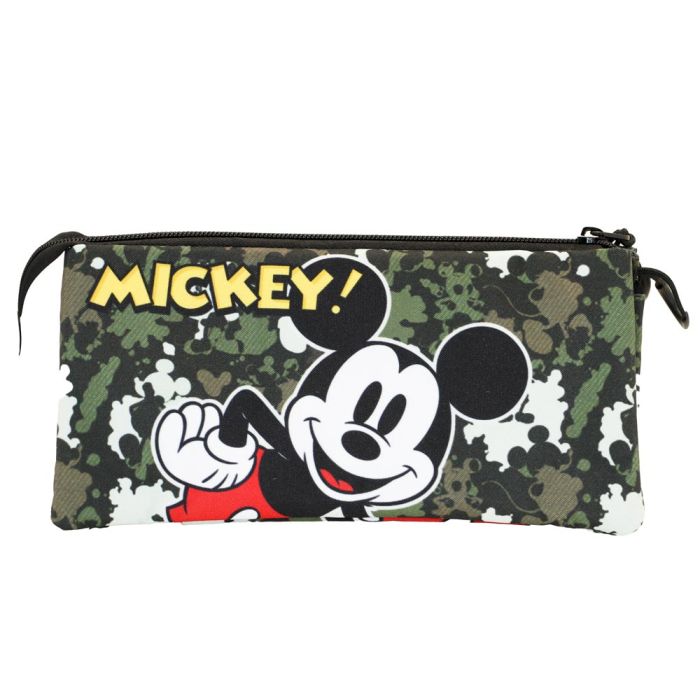 Estuche Portatodo Triple FAN Surprise Disney Mickey Mouse Verde Militar 2