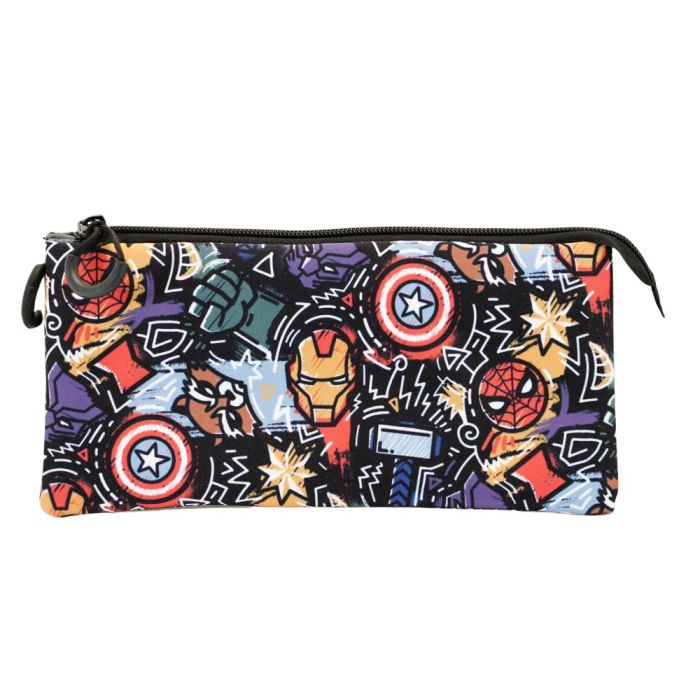 Estuche Portatodo Triple FAN Fun Marvel Los Vengadores Negro 1