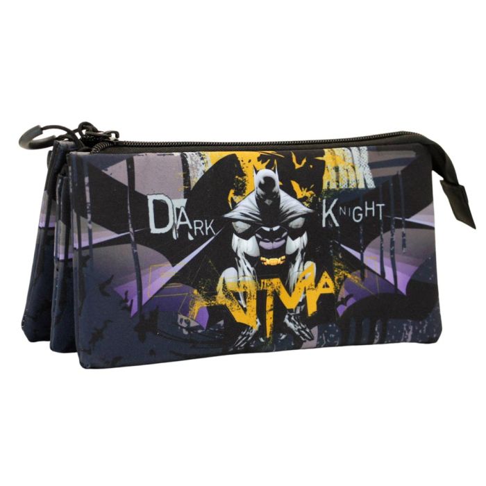 Estuche Portatodo Triple FAN Dark Night DC Comics Batman Gris